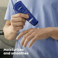 NIVEA hand cream texture close-up showing creamy fast-absorbing finish