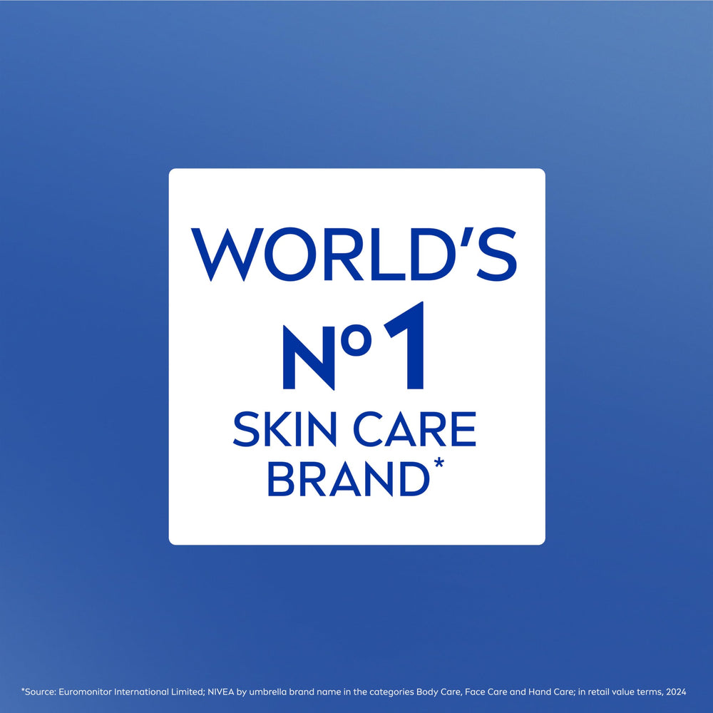 NIVEA label close-up showing directions and dermatologically tested benefit