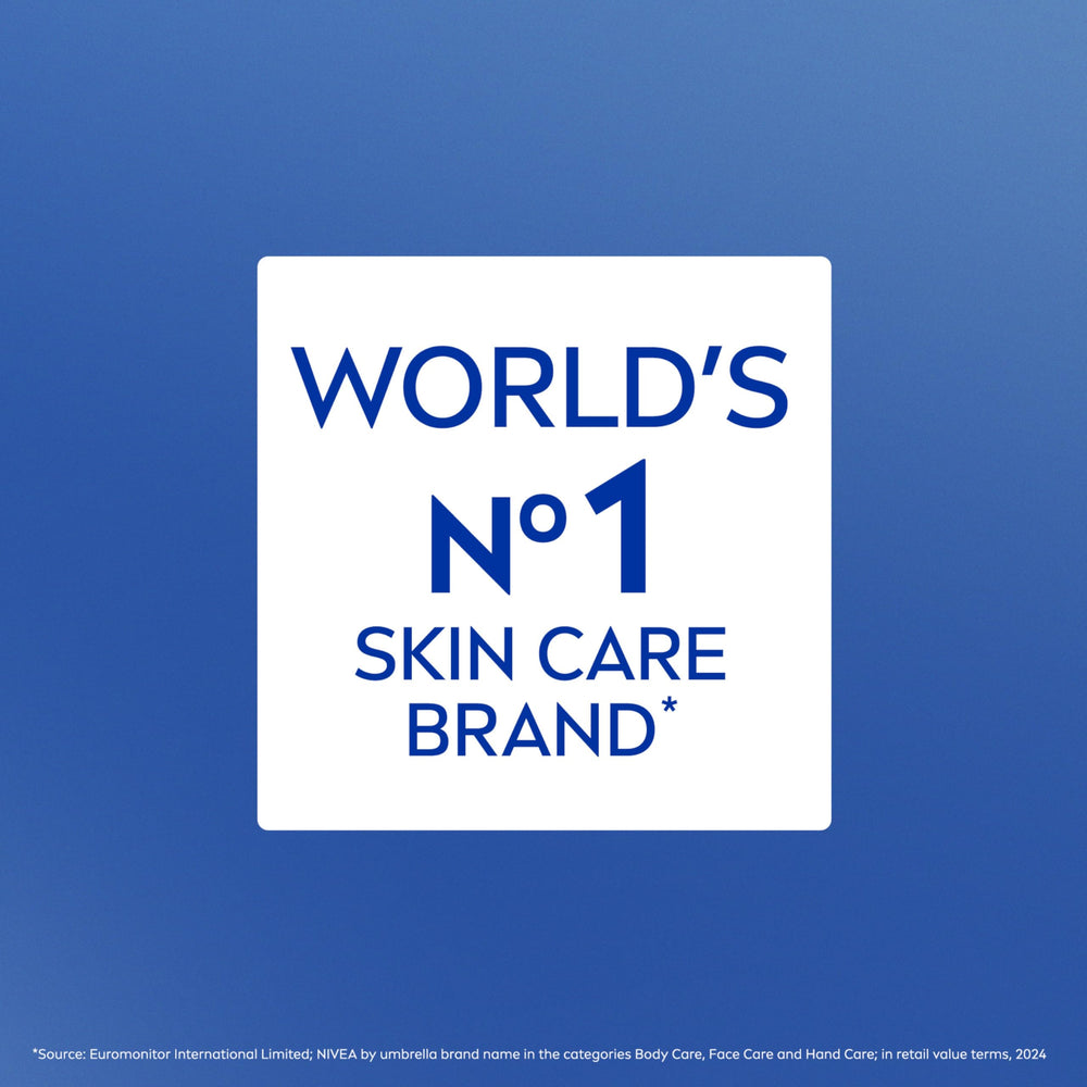 NIVEA lotion on bathroom vanity suggesting everyday skincare routine