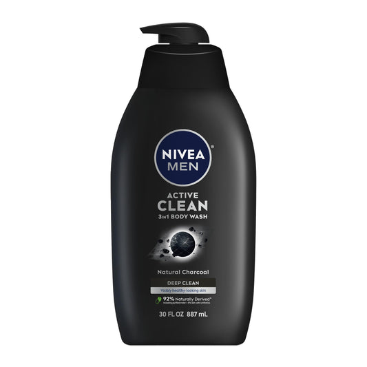 NIVEA MEN front bottle showing label and 30 oz size benefits