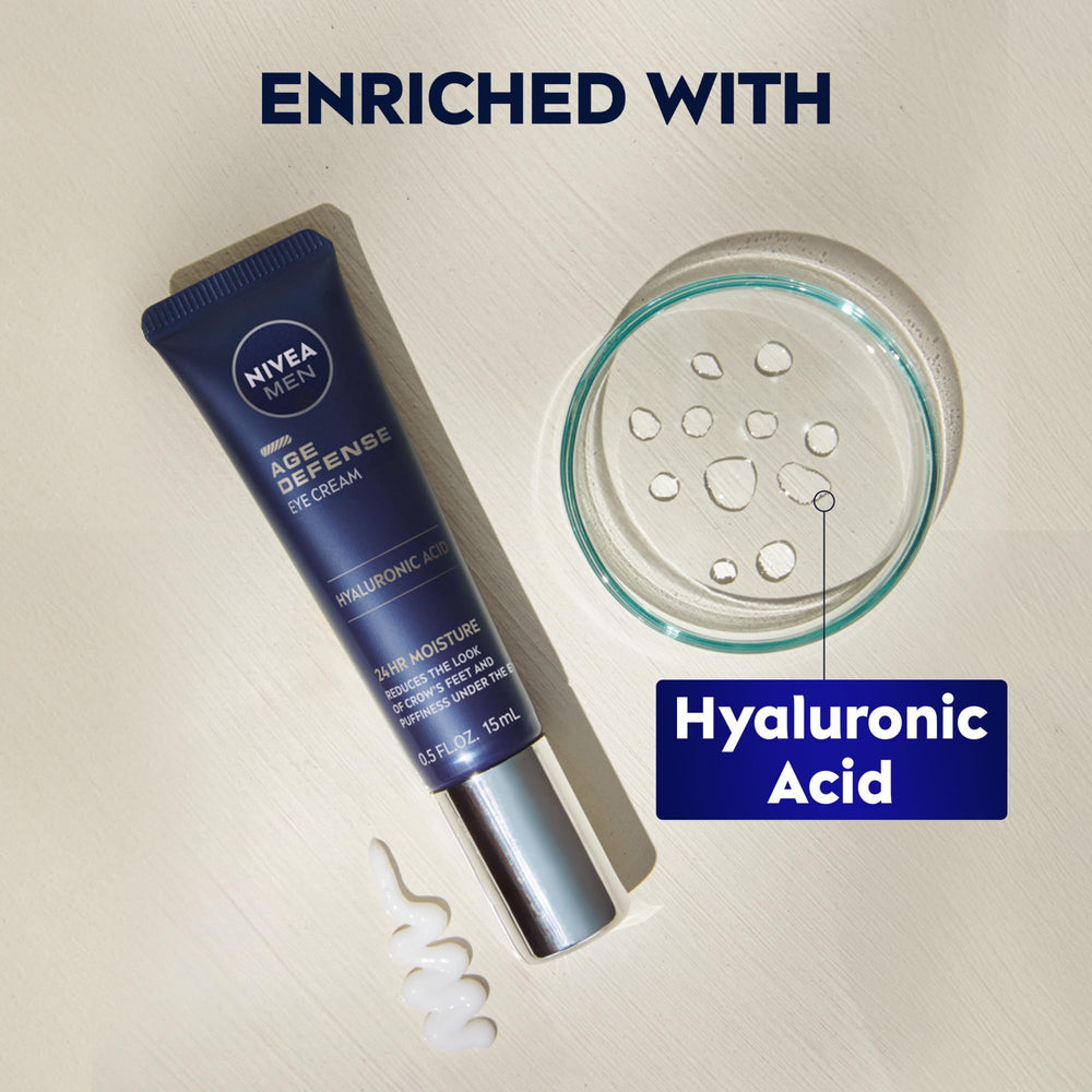 NIVEA MEN applied under eye demonstrating quick absorption and smoothing