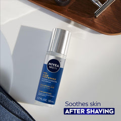 NIVEA MEN in bathroom routine scene, practical everyday use and grooming benefit