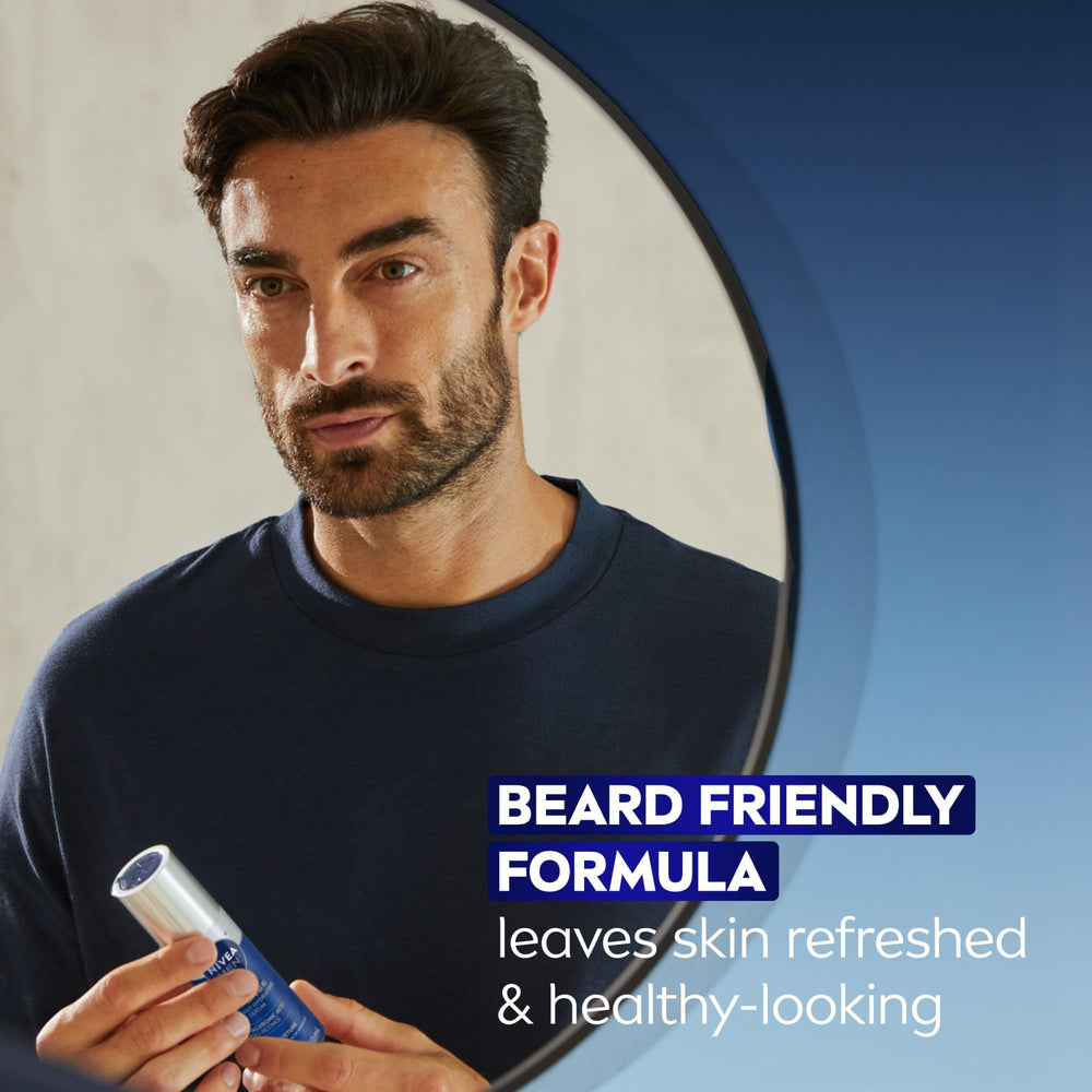 NIVEA MEN ingredient label showing Pro-Retinol text, emphasizes anti-aging support