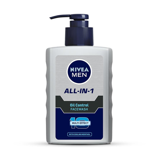 NIVEA men front packshot showing pump and branding for easy use