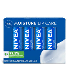 NIVEA moisture lip care front stick shows smooth applicator and instant comfort
