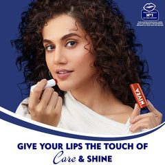 NIVEA close-up of balm texture highlighting smooth emollient finish and hydration