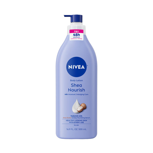 NIVEA front pump bottle showing easy dispensing and daily convenience