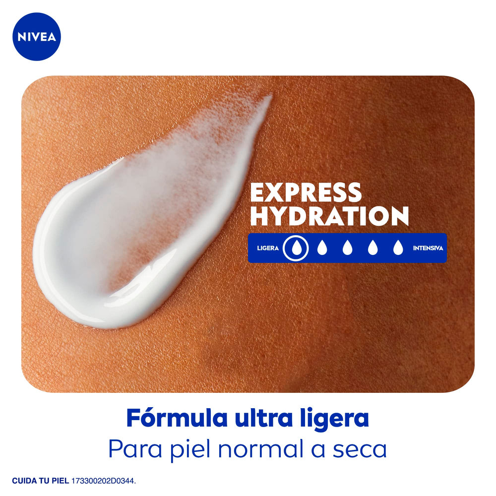 NIVEA next to hand for size comparison highlighting generous volume