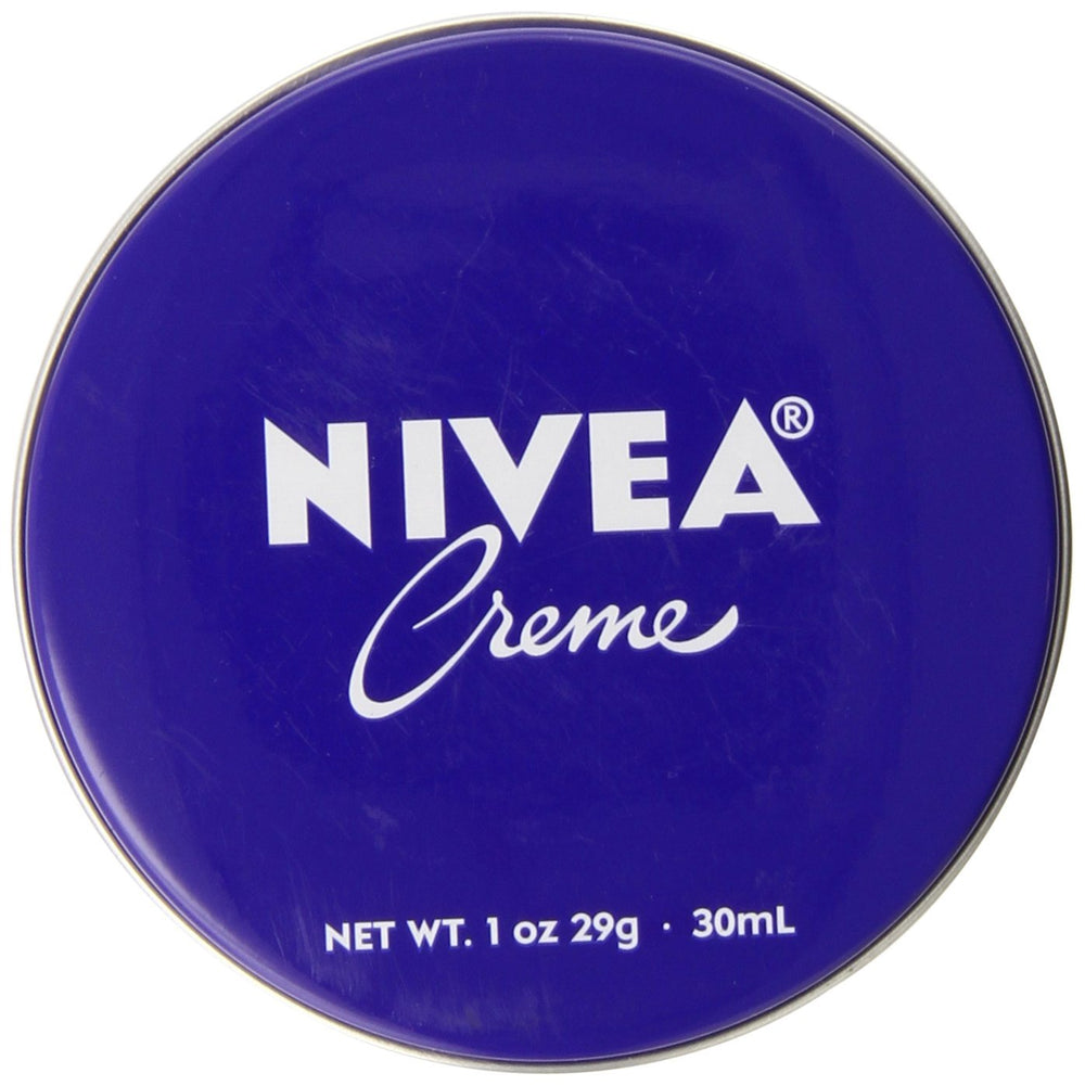 NIVEA front tin showing brand and compact design for easy carrying