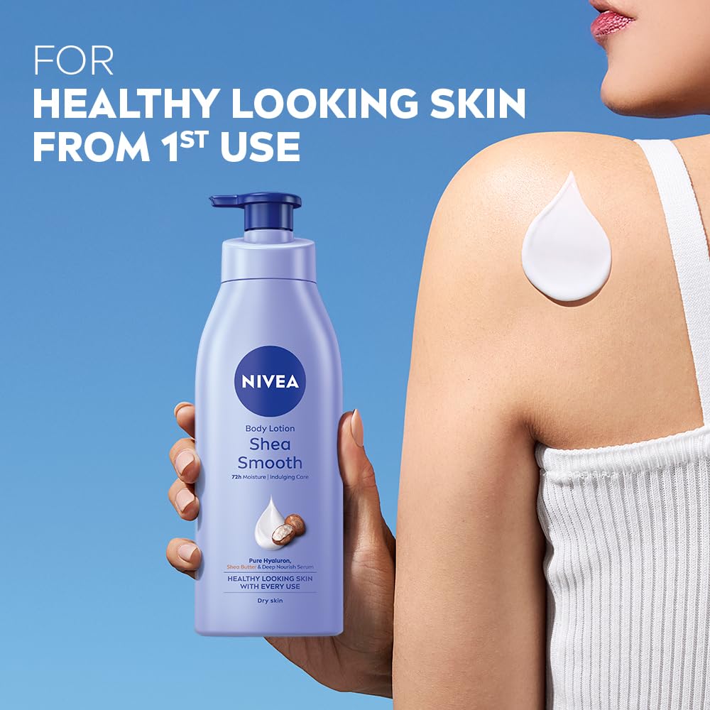 NIVEA pump and cap detail highlighting easy dispensing and hygienic use benefit