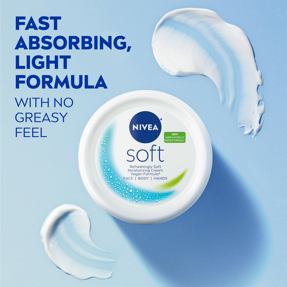 NIVEA Soft label and ingredient panel showing natural-derived formulation clarity