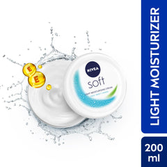 NIVEA soft open lid showing creamy texture and quick absorption