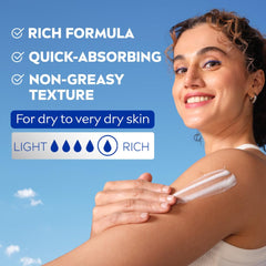 NIVEA lotion texture close-up showing creamy consistency and hydration