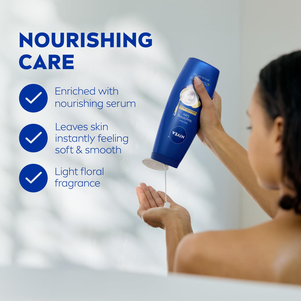 NIVEA texture close-up with serum drop delivering visible hydration