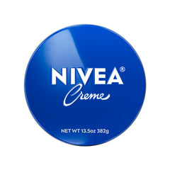 NIVEA tin front view showing packaging and generous cream amount benefit