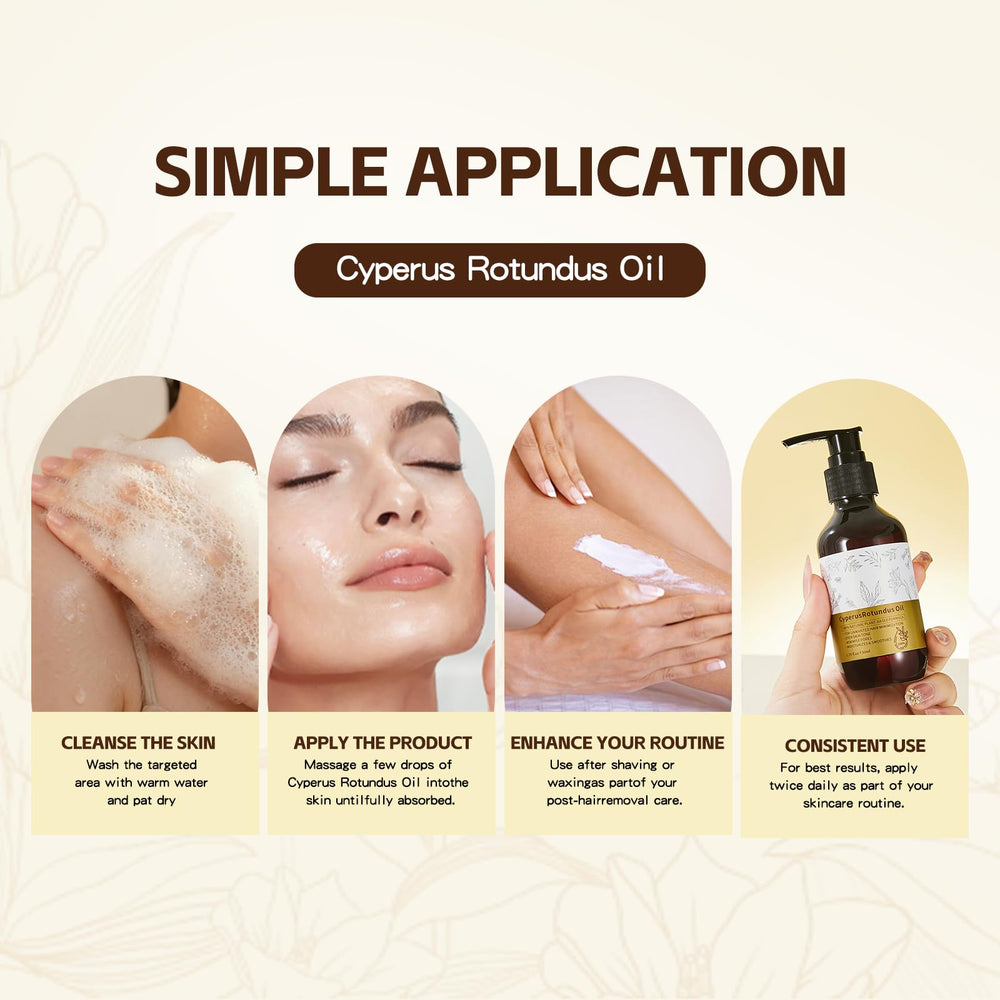 NIZENTA ingredient label featuring cyperus rotundus and nourishing oils