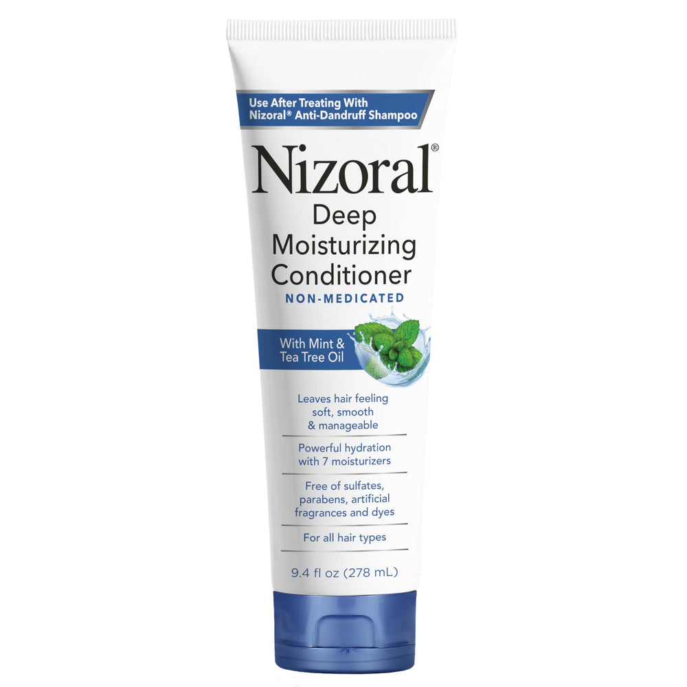 Nizoral front packaging bottle showing product size and clear benefit