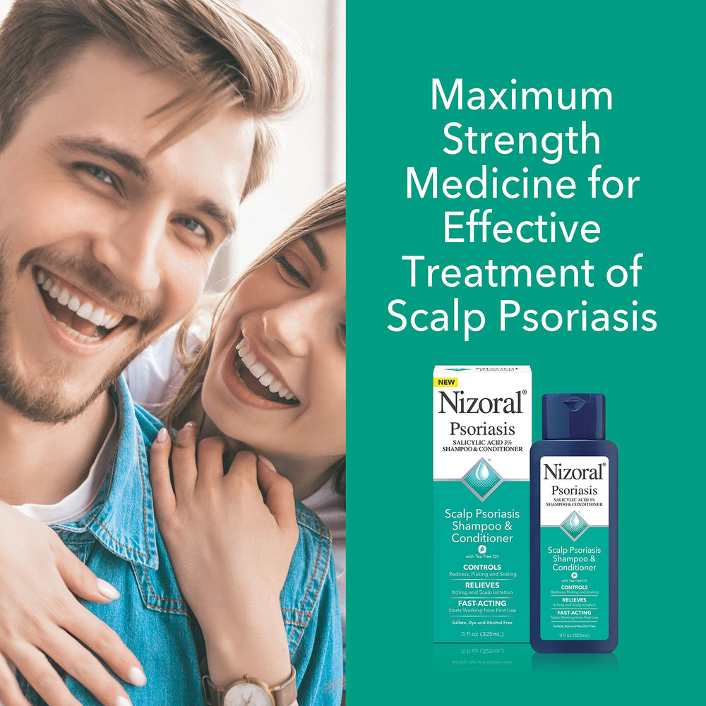 Nizoral applied to scalp illustrating targeted symptom relief