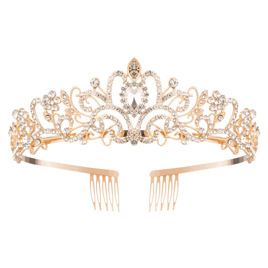 Nljihkure tiara front view showing crown silhouette and sparkle for elegant photos