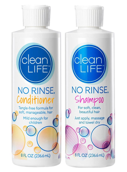 No-Rinse front packaging showing both bottles and benefit of waterless cleaning