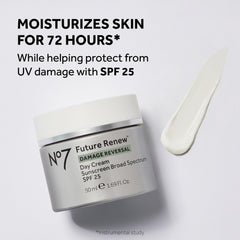 No7 day cream tube top view highlighting SPF25 protection