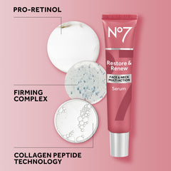 Label close-up of No7 showing peptide and hyaluronic ingredients benefit