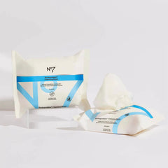 No7 wipes in use removing waterproof mascara demonstrating effective makeup removal