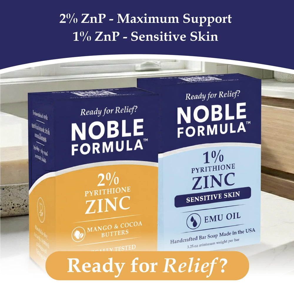 Noble Formula bar in hand showing 3.25 oz size, easy travel-friendly benefit