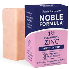 Noble Formula front packaging of the soap bar showing product benefits and size