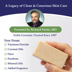 Noble Formula label close-up showing 2% pyrithione zinc formulation benefits