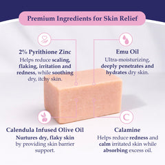 Using Noble Formula bar on wet hair and scalp to lift flakes and reduce buildup