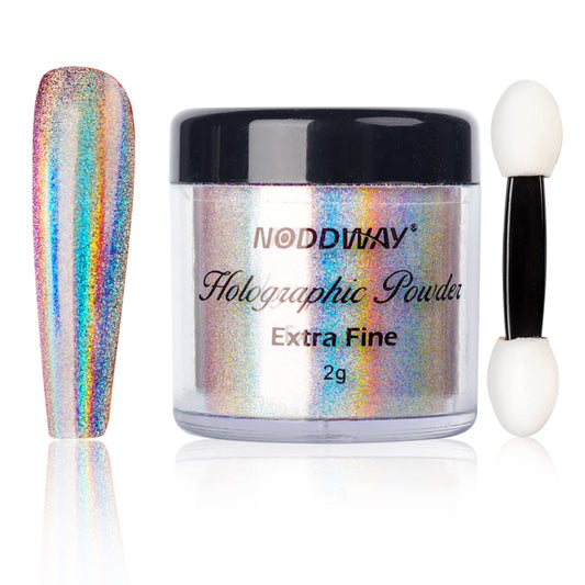 NODDWAY jar front view showing compact 2g holographic powder and vibrant rainbow benefit