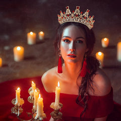 NODG tiara styled with veil showing bridal-ready elegance and color pop
