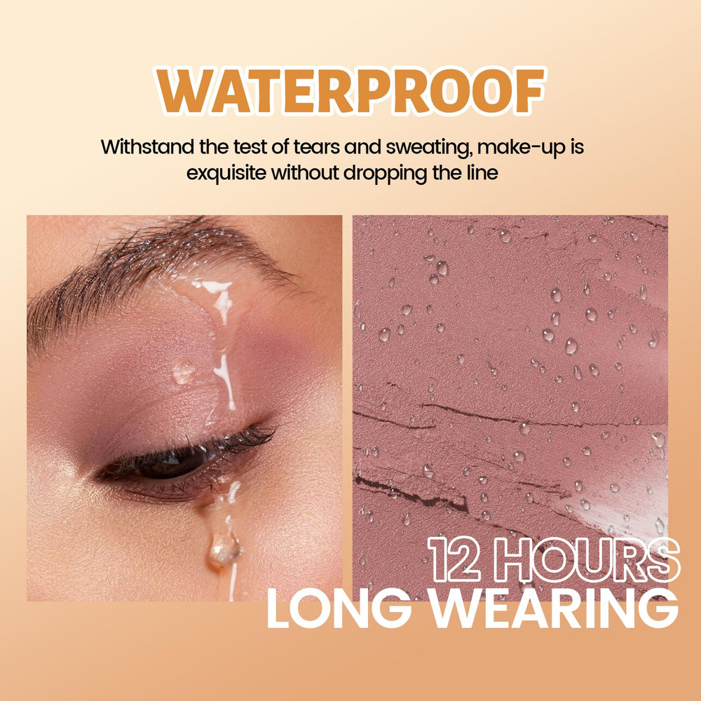 Noerrors model applying eyeshadow stick demonstrating easy blend and quick touch-up benefit