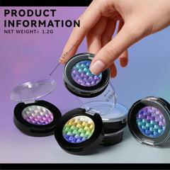 Noerrors cheek highlight use showing holographic sheen and luminous boost
