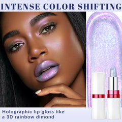 Noerrors close-up of lipstick texture highlighting smooth glittery finish and easy application