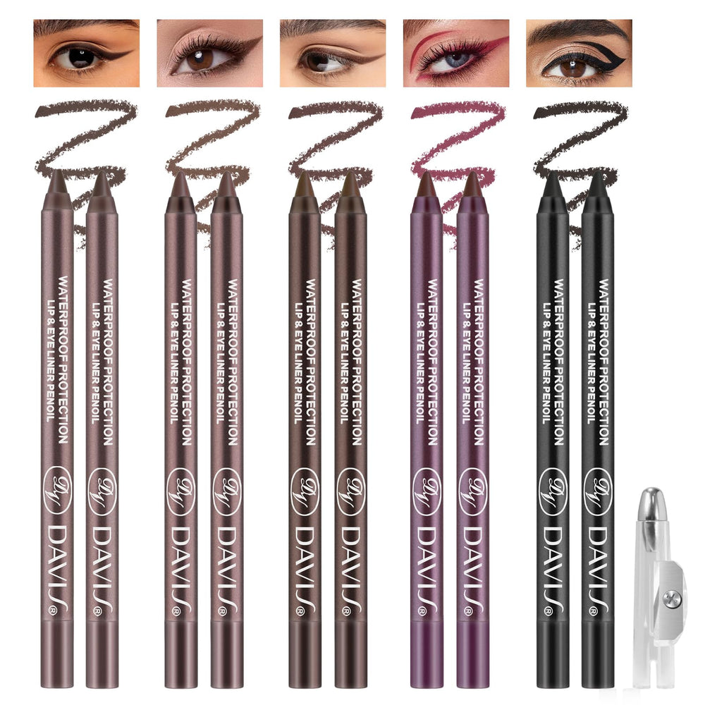 Noerrors front packshot showing five color pencils and packaging benefit long-wear
