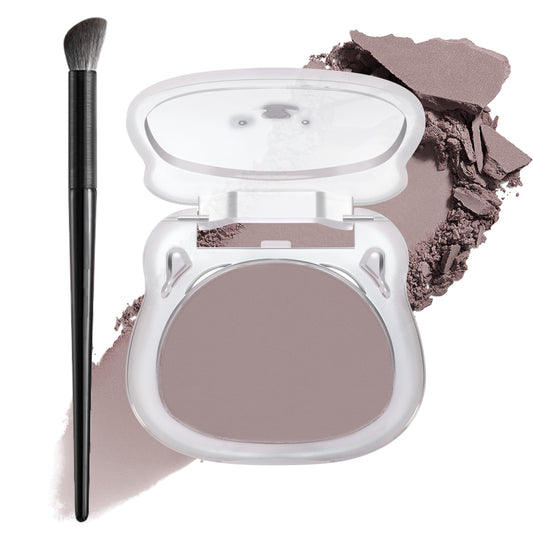 Noerrors front palette showing cool taupe mauve shades and travel-ready compact benefit