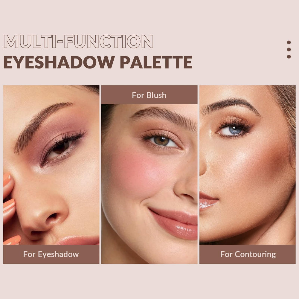 Noerrors size comparison with hand illustrating compact, travel-friendly palette benefit