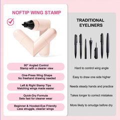 Nofitp eyeliner in use forming a defined cat-eye for fast application