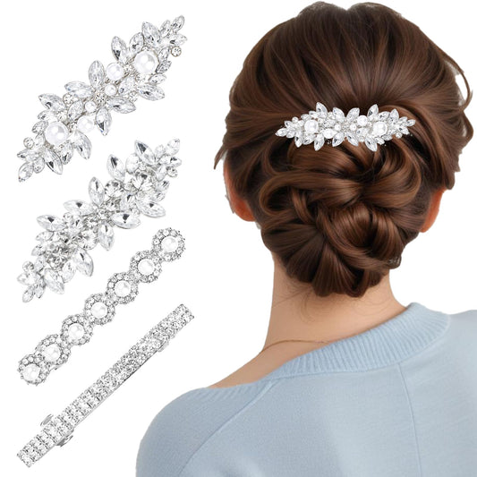 Nogeqi front packaging showing four silver crystal clips and gift-ready appeal