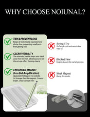 noiunal clear case open with separated compartments protecting magnets