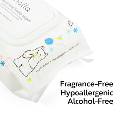 Close-up of Nolla label showing ingredients like saline, aloe, vitamin E