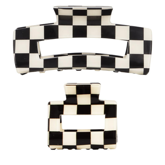 Noonhorse front packaging showing two checkered clips, clear gift-ready look