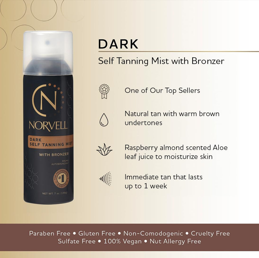 Norvell with application mitt displayed for easy, precise at-home bronzing
