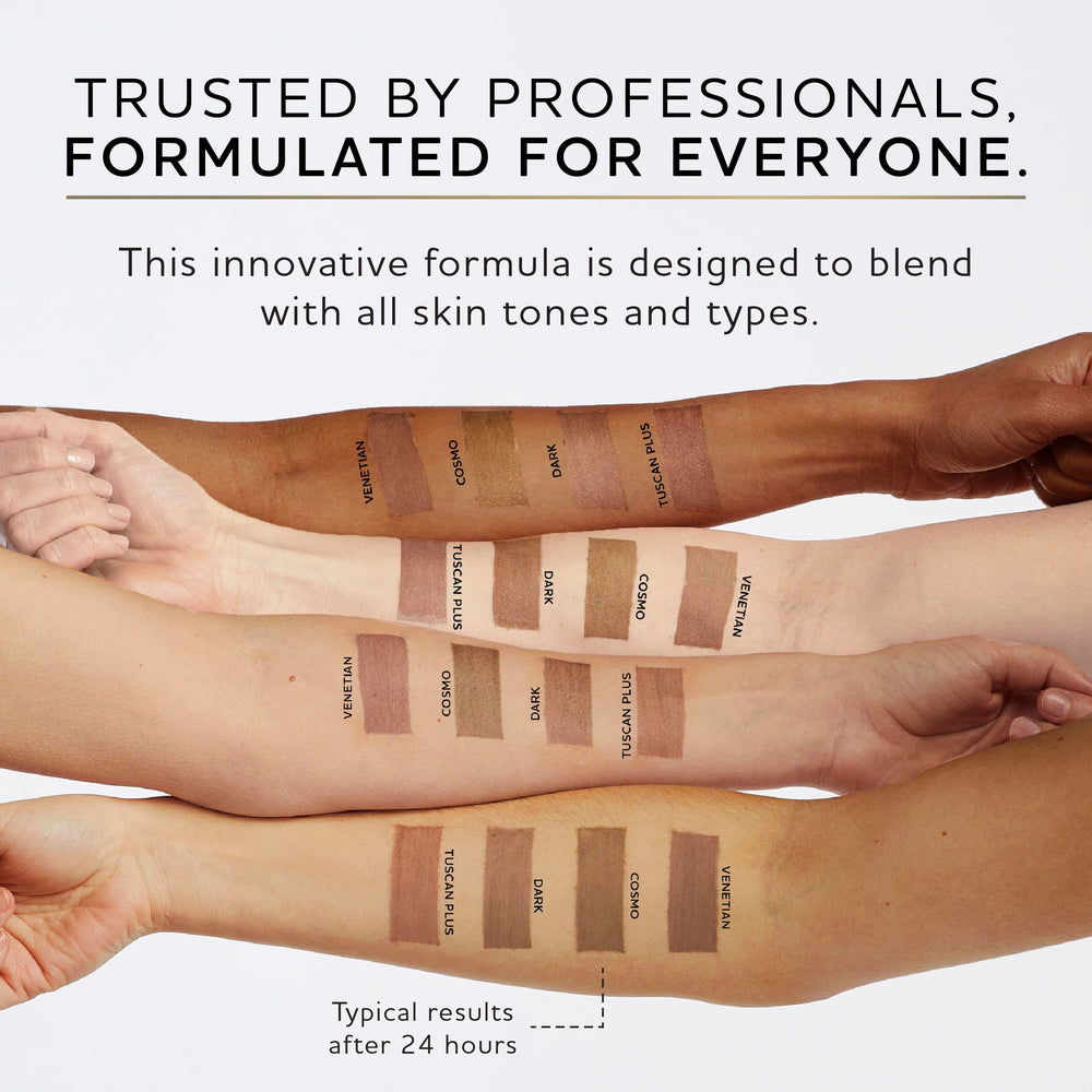 Norvell before and after face comparison illustrating natural sun-kissed glow result