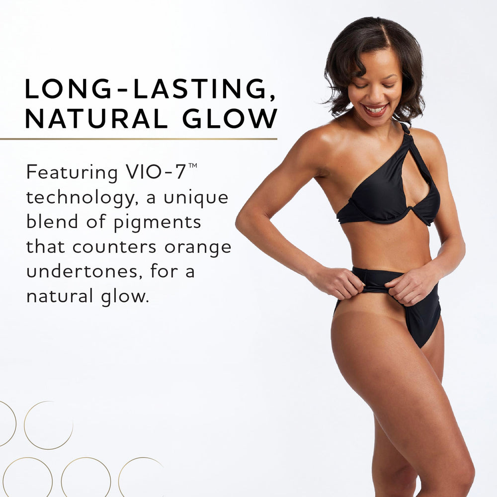 Norvell before and after on skin showing natural, streak-free bronze
