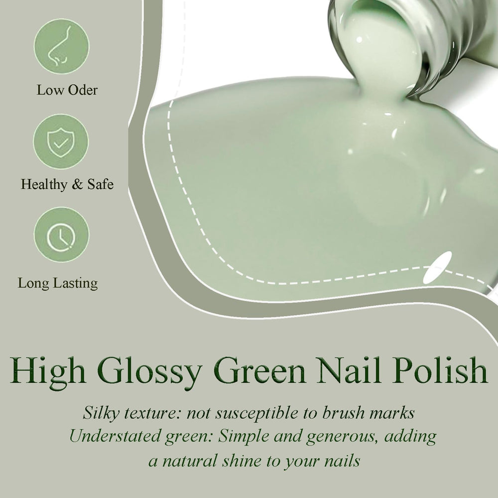 NovaCharm swatch on fingernails demonstrating true sage green color payoff
