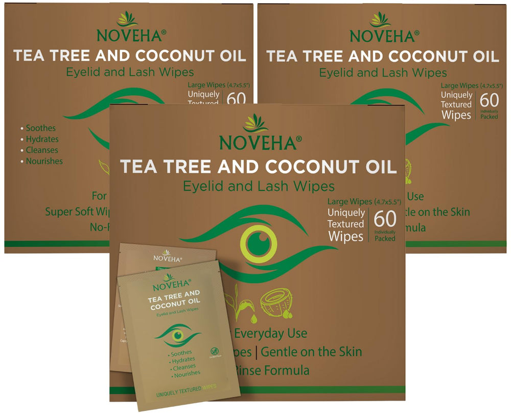 NOVEHA front packaging showing 180 wipes and product benefits for easy identification