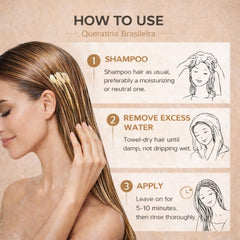NOVEX mask being applied to hair in hands for controlled frizz reduction benefits